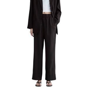 Everlane The Linen Easy Pants in Black size XS NWT